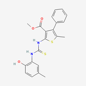 methyl 2-({[(2-hydroxy-5-methylphenyl)amino]carbonothioyl}amino)-5-methyl-4-phenyl-3-thiophenecarboxylate