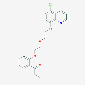 molecular formula C22H22ClNO4 B4809301 1-[2-(2-{2-[(5-chloro-8-quinolinyl)oxy]ethoxy}ethoxy)phenyl]-1-propanone 