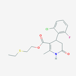 2-(ethylthio)ethyl 4-(2-chloro-6-fluorophenyl)-2-methyl-6-oxo-1,4,5,6-tetrahydro-3-pyridinecarboxylate