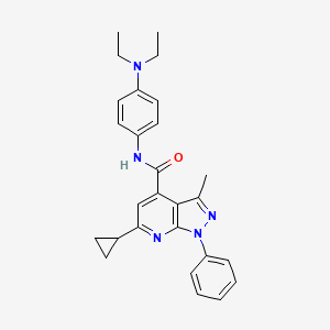 molecular formula C27H29N5O B4809405 6-cyclopropyl-N-[4-(diethylamino)phenyl]-3-methyl-1-phenyl-1H-pyrazolo[3,4-b]pyridine-4-carboxamide 