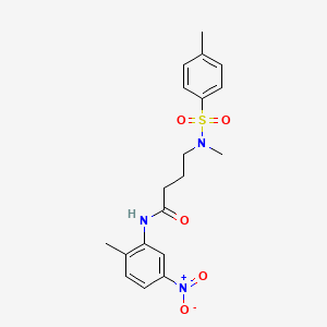 molecular formula C19H23N3O5S B4809433 4-{methyl[(4-methylphenyl)sulfonyl]amino}-N-(2-methyl-5-nitrophenyl)butanamide 