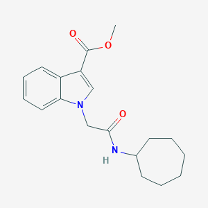 molecular formula C19H24N2O3 B480946 1-Cycloheptylcarbamoylmethyl-1H-indole-3-carboxylic acid methyl ester CAS No. 667872-99-3
