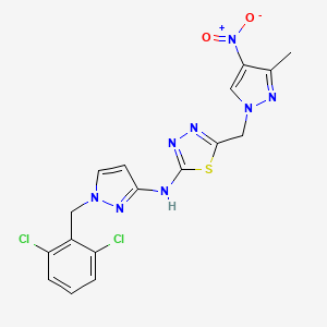 N-[1-(2,6-dichlorobenzyl)-1H-pyrazol-3-yl]-5-[(3-methyl-4-nitro-1H-pyrazol-1-yl)methyl]-1,3,4-thiadiazol-2-amine