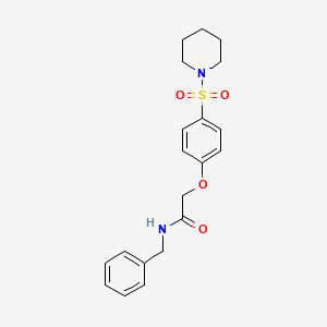 molecular formula C20H24N2O4S B4809473 N-benzyl-2-[4-(1-piperidinylsulfonyl)phenoxy]acetamide 