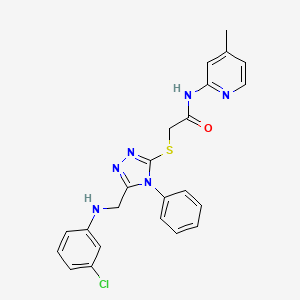 molecular formula C23H21ClN6OS B4809481 2-[(5-{[(3-chlorophenyl)amino]methyl}-4-phenyl-4H-1,2,4-triazol-3-yl)thio]-N-(4-methyl-2-pyridinyl)acetamide 