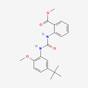 molecular formula C20H24N2O4 B4809497 methyl 2-({[(5-tert-butyl-2-methoxyphenyl)amino]carbonyl}amino)benzoate 