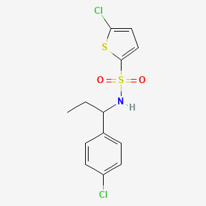 5-chloro-N-[1-(4-chlorophenyl)propyl]-2-thiophenesulfonamide