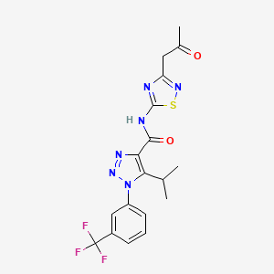 5-isopropyl-N-[3-(2-oxopropyl)-1,2,4-thiadiazol-5-yl]-1-[3-(trifluoromethyl)phenyl]-1H-1,2,3-triazole-4-carboxamide