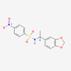 molecular formula C15H14N2O6S B4809557 N-[1-(1,3-benzodioxol-5-yl)ethyl]-4-nitrobenzenesulfonamide 