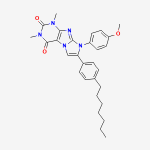 7-(4-heptylphenyl)-8-(4-methoxyphenyl)-1,3-dimethyl-1H-imidazo[2,1-f]purine-2,4(3H,8H)-dione