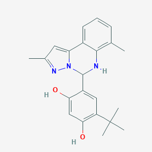 molecular formula C22H25N3O2 B480957 4-Tert-butyl-6-(2,7-dimethyl-5,6-dihydropyrazolo[1,5-c]quinazolin-5-yl)benzene-1,3-diol 