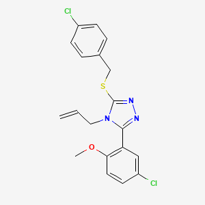 molecular formula C19H17Cl2N3OS B4809592 4-allyl-3-[(4-chlorobenzyl)thio]-5-(5-chloro-2-methoxyphenyl)-4H-1,2,4-triazole 