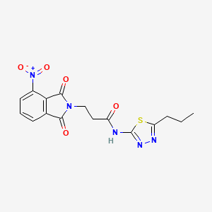 molecular formula C16H15N5O5S B4809598 3-(4-nitro-1,3-dioxo-1,3-dihydro-2H-isoindol-2-yl)-N-(5-propyl-1,3,4-thiadiazol-2-yl)propanamide 