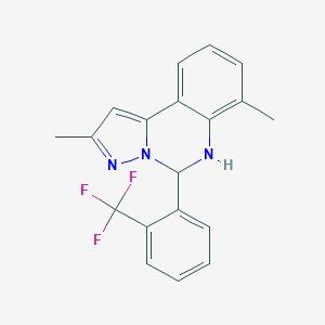 molecular formula C19H16F3N3 B480961 2,7-Dimethyl-5-[2-(trifluoromethyl)phenyl]-5,6-dihydropyrazolo[1,5-c]quinazoline 