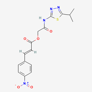 molecular formula C16H16N4O5S B4809631 2-[(5-isopropyl-1,3,4-thiadiazol-2-yl)amino]-2-oxoethyl 3-(4-nitrophenyl)acrylate 