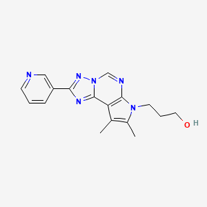 molecular formula C17H18N6O B4809642 3-[8,9-dimethyl-2-(3-pyridinyl)-7H-pyrrolo[3,2-e][1,2,4]triazolo[1,5-c]pyrimidin-7-yl]-1-propanol 