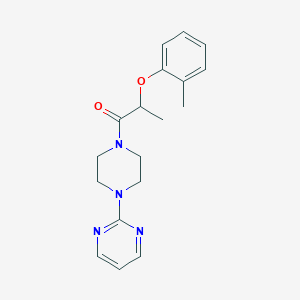 molecular formula C18H22N4O2 B4809648 2-{4-[2-(2-methylphenoxy)propanoyl]-1-piperazinyl}pyrimidine 