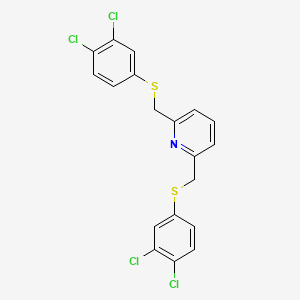 molecular formula C19H13Cl4NS2 B4809663 2,6-bis{[(3,4-dichlorophenyl)thio]methyl}pyridine 