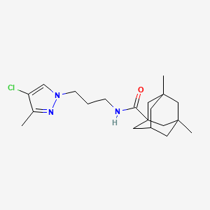 N-[3-(4-chloro-3-methyl-1H-pyrazol-1-yl)propyl]-3,5-dimethyl-1-adamantanecarboxamide