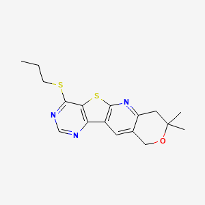 molecular formula C17H19N3OS2 B4809685 8,8-dimethyl-4-(propylthio)-7,10-dihydro-8H-pyrano[3'',4'':5',6']pyrido[3',2':4,5]thieno[3,2-d]pyrimidine 