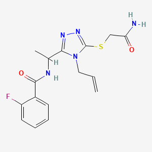 N-(1-{5-[(2-amino-2-oxoethyl)sulfanyl]-4-(prop-2-en-1-yl)-4H-1,2,4-triazol-3-yl}ethyl)-2-fluorobenzamide