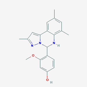molecular formula C20H21N3O2 B480970 3-Methoxy-4-(2,7,9-trimethyl-5,6-dihydropyrazolo[1,5-c]quinazolin-5-yl)phenol 