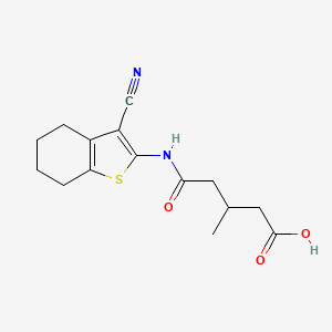 molecular formula C15H18N2O3S B4809758 5-[(3-cyano-4,5,6,7-tetrahydro-1-benzothien-2-yl)amino]-3-methyl-5-oxopentanoic acid 