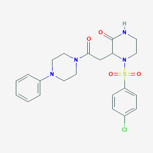 molecular formula C22H25ClN4O4S B4809762 4-[(4-chlorophenyl)sulfonyl]-3-[2-oxo-2-(4-phenyl-1-piperazinyl)ethyl]-2-piperazinone 