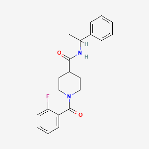 molecular formula C21H23FN2O2 B4809781 1-(2-fluorobenzoyl)-N-(1-phenylethyl)-4-piperidinecarboxamide 