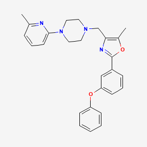 1-{[5-methyl-2-(3-phenoxyphenyl)-1,3-oxazol-4-yl]methyl}-4-(6-methyl-2-pyridinyl)piperazine