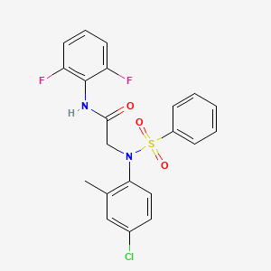 molecular formula C21H17ClF2N2O3S B4809801 N~2~-(4-chloro-2-methylphenyl)-N~1~-(2,6-difluorophenyl)-N~2~-(phenylsulfonyl)glycinamide 