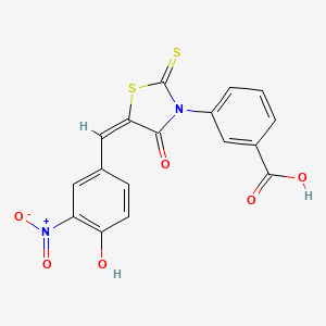 3-[5-(4-hydroxy-3-nitrobenzylidene)-4-oxo-2-thioxo-1,3-thiazolidin-3-yl]benzoic acid