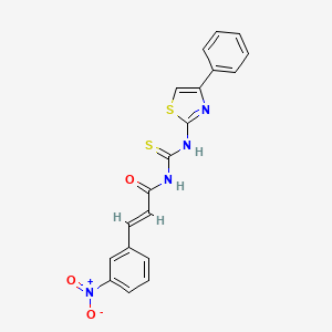 3-(3-nitrophenyl)-N-{[(4-phenyl-1,3-thiazol-2-yl)amino]carbonothioyl}acrylamide