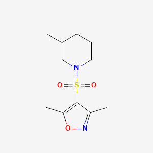 molecular formula C11H18N2O3S B4809929 1-[(3,5-dimethyl-4-isoxazolyl)sulfonyl]-3-methylpiperidine 