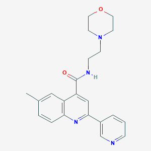 molecular formula C22H24N4O2 B4809935 6-methyl-N-[2-(4-morpholinyl)ethyl]-2-(3-pyridinyl)-4-quinolinecarboxamide 