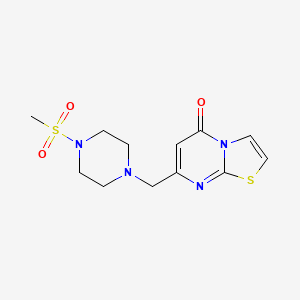 molecular formula C12H16N4O3S2 B4809948 7-{[4-(methylsulfonyl)-1-piperazinyl]methyl}-5H-[1,3]thiazolo[3,2-a]pyrimidin-5-one 