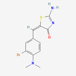 molecular formula C12H12BrN3OS B4810007 5-[3-bromo-4-(dimethylamino)benzylidene]-2-imino-1,3-thiazolidin-4-one 