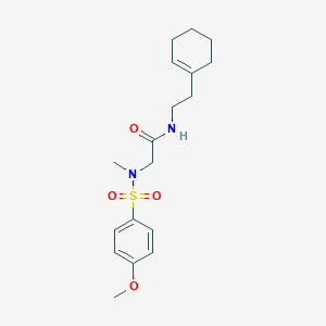 molecular formula C18H26N2O4S B481003 N-[2-(1-cyclohexen-1-yl)ethyl]-2-[[(4-methoxyphenyl)sulfonyl](methyl)amino]acetamide CAS No. 593264-35-8