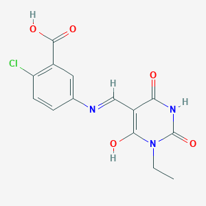 2-chloro-5-{[(1-ethyl-2,4,6-trioxotetrahydro-5(2H)-pyrimidinylidene)methyl]amino}benzoic acid