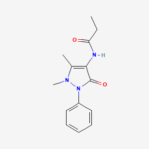 molecular formula C14H17N3O2 B4810080 N-(1,5-dimethyl-3-oxo-2-phenyl-2,3-dihydro-1H-pyrazol-4-yl)propanamide CAS No. 14077-43-1