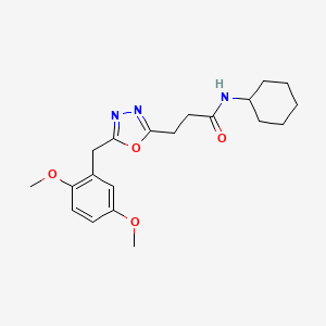 N-cyclohexyl-3-[5-(2,5-dimethoxybenzyl)-1,3,4-oxadiazol-2-yl]propanamide