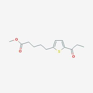 molecular formula C13H18O3S B4810093 methyl 5-(5-propionyl-2-thienyl)pentanoate 