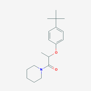 molecular formula C18H27NO2 B4810115 1-[2-(4-tert-butylphenoxy)propanoyl]piperidine 