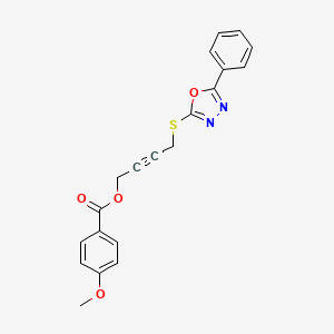 4-[(5-phenyl-1,3,4-oxadiazol-2-yl)thio]-2-butyn-1-yl 4-methoxybenzoate