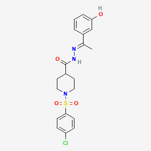 1-[(4-chlorophenyl)sulfonyl]-N'-[1-(3-hydroxyphenyl)ethylidene]-4-piperidinecarbohydrazide