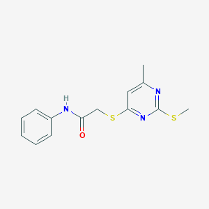 2-{[6-methyl-2-(methylthio)-4-pyrimidinyl]thio}-N-phenylacetamide