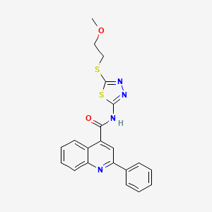 N-{5-[(2-methoxyethyl)sulfanyl]-1,3,4-thiadiazol-2-yl}-2-phenylquinoline-4-carboxamide