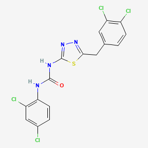 molecular formula C16H10Cl4N4OS B4810197 1-[5-(3,4-Dichlorobenzyl)-1,3,4-thiadiazol-2-yl]-3-(2,4-dichlorophenyl)urea 