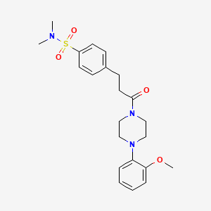 molecular formula C22H29N3O4S B4810207 4-{3-[4-(2-METHOXYPHENYL)PIPERAZIN-1-YL]-3-OXOPROPYL}-N,N-DIMETHYLBENZENE-1-SULFONAMIDE 