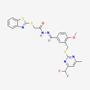 2-(1,3-benzothiazol-2-ylthio)-N'-[3-({[4-(difluoromethyl)-6-methyl-2-pyrimidinyl]thio}methyl)-4-methoxybenzylidene]acetohydrazide